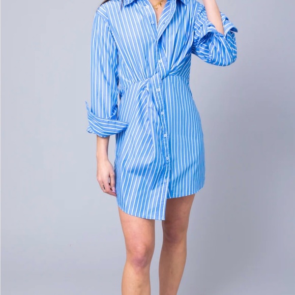 Steve Madden Dresses & Skirts - Steve Madden Blue and White Striped Shirt